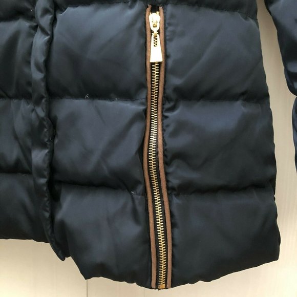 Costa Blanca Puffer Jacket Gold Zipper Accent Navy Color EUC - Picture 6 of 10